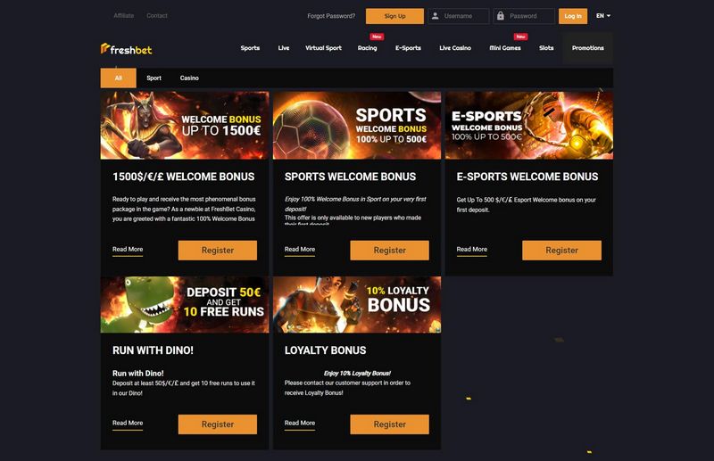 Freshbet Casino Spelutbud